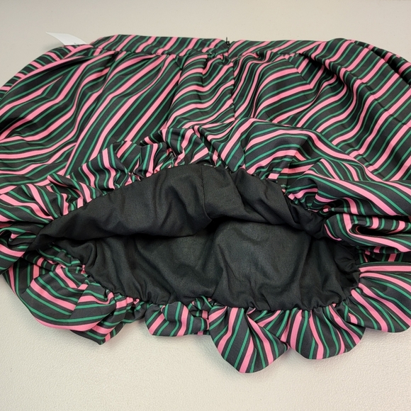 Wicked Paul Tazewell Bubble Mini Skirt Black Green Pink Stripes Size L - Picture 6 of 8